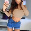 Sexy Off Shoulder Wrap Chest Bare Midriff Short Tank Top Women Long Sleeves Bottoming Crop Tops Camisetas Mujer