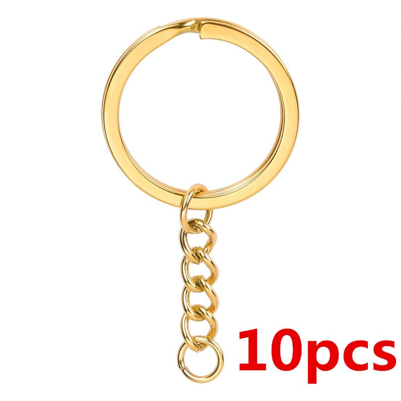 100% Nerezová ocel Klíčenka Příslušenství DIY Kroužky na klíče Duhová/Stříbrná/Zlatá Barva Klíčenky Pro Výrobu Šperků Potřeby Klíčenka