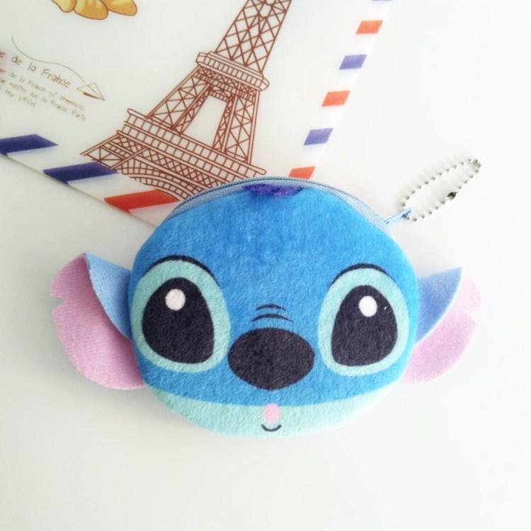 Disney Stitch Coin Purse Cartoon Cute Lilo & Stitch Plush Card Holder Coin Pouch 9x8cm