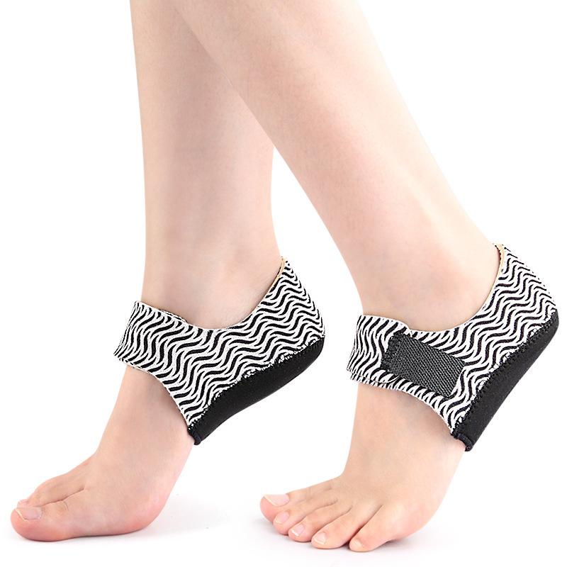 

Zebra Pattern Velcro Heel Cover Soft Anti-wear Adjustable Heel Thermal Cover Sports Shock Absorber Foot Cover S(35-39) чорний
