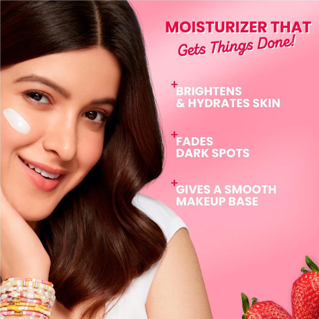 Dot & Key Strawberry Brightening Moisturizer 80g | Lightweight Hydrating Face Cream for Radiant Skin