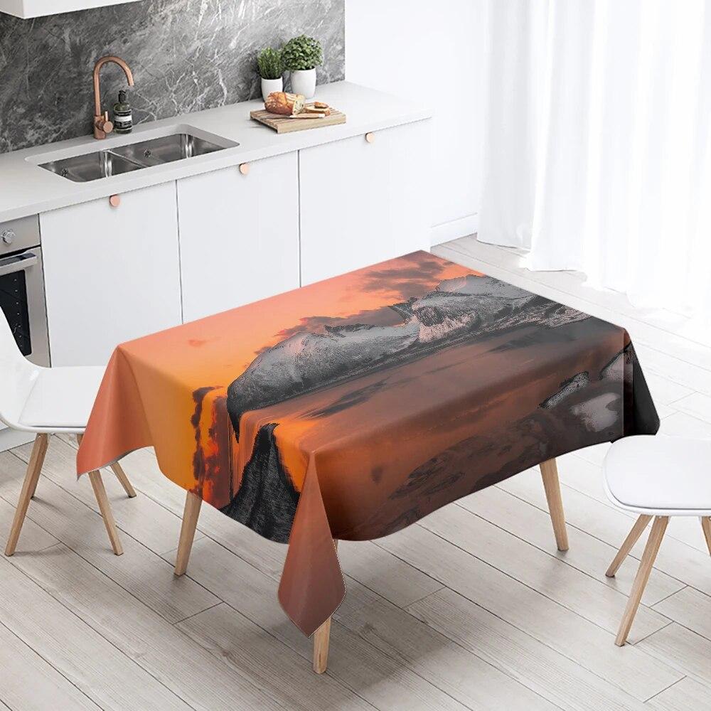 Natural World Landscape Tablecloth Camping  Waterproof Rectangular  Restaurant Table Home Decor