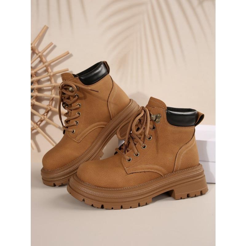 2025 New Women's Fashion Martin Boots Women's Height Increase Fashion Outdoor Home Yellow Boots