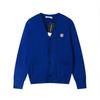 Unisex Crew Neck Long Sleeve Loose Fit Korean Cotton Knit Sweater Fox Head Embroidery Pullover Cardigan Couple Knitwear