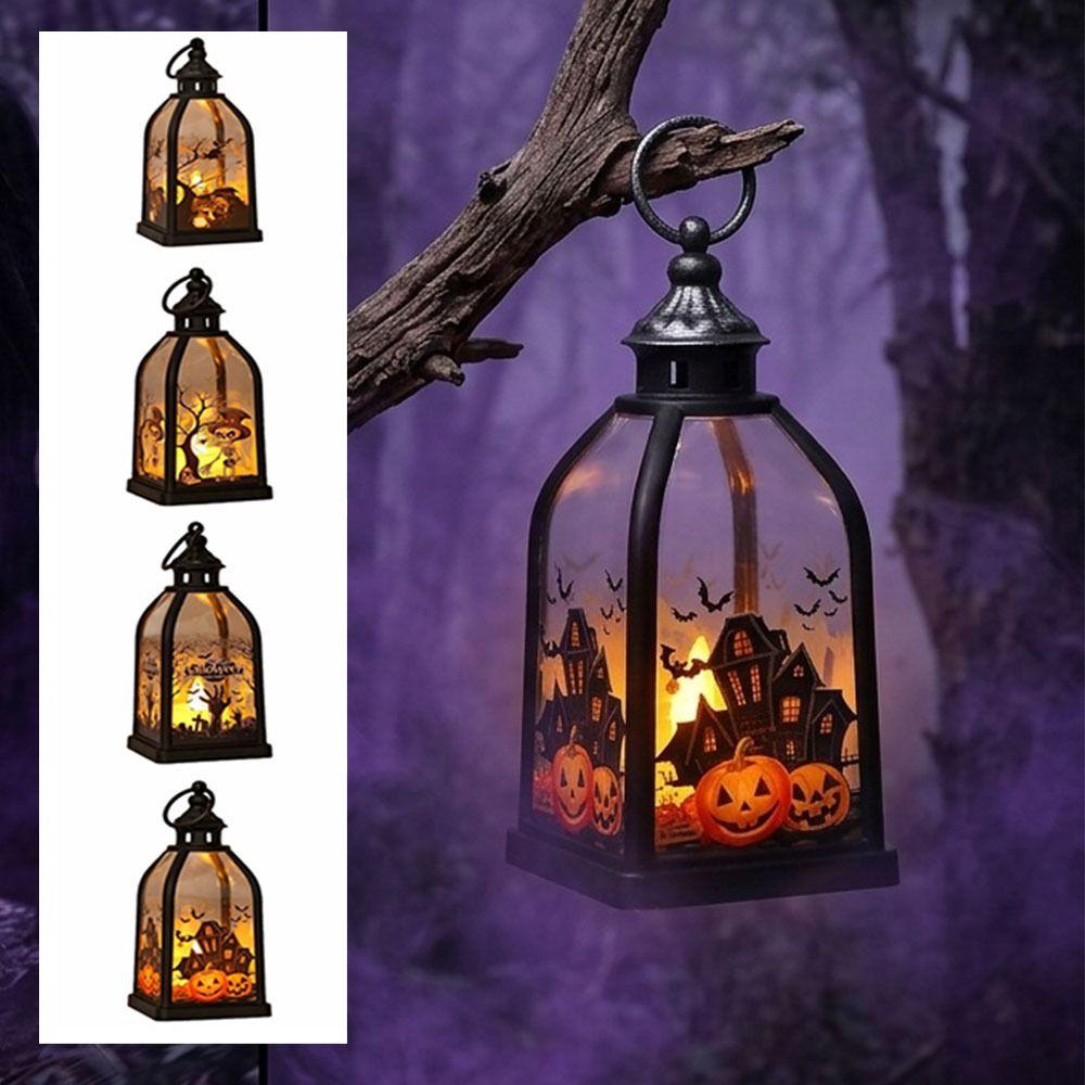 Battery Powered Halloween LED Lamp Creative Halloween Hanging Lantern Desktop Ornament