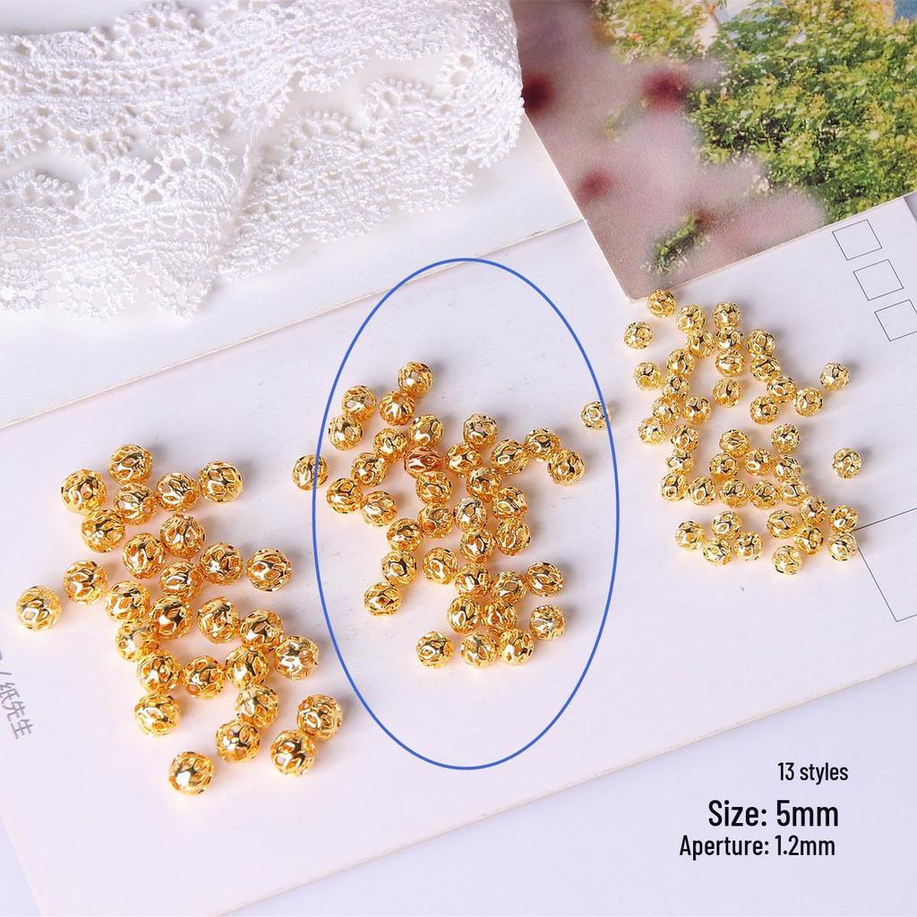 18k Gold Color-Preserving Beads: Small Round Gold-Filled Spacer Beads for DIY Jewelry and Handmade Bracelets.
