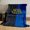 Blue and Black Crest Design Patterned Blanket, Flannel, Suitable for All Seasons, Home Decor, Warm and Cozy