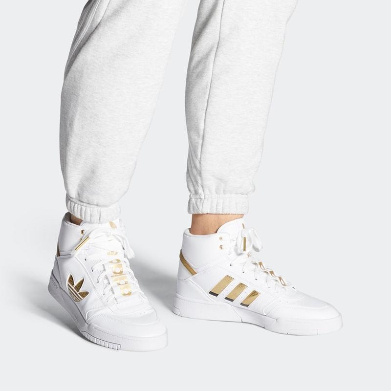 adidas originals Drop Step White Gold Metallic Sneakers FW2040