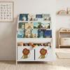 Bookshelf For Children Children Shelf With 2 Open Compartments 3 Hanging Shelves 60 X 30 X 76 Cm White