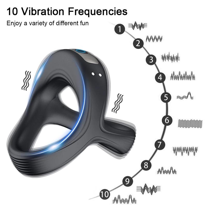 Vibrating Penis Ring for Man Ejaculation Delay Sex Toys Rings Penisring