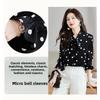 2026 Nuovo Top alla Moda ed Elegante per la Primavera, Camicia Versatile in Chiffon a Maniche Lunghe con Pois Neri