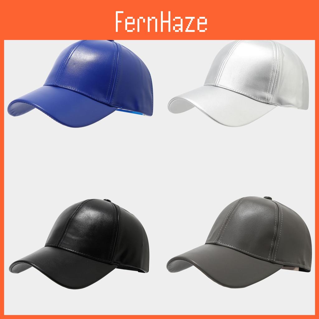Retro Baseballcaps i PU-skinn med Justerbar Passform for Menn i Middels Alder om Høsten