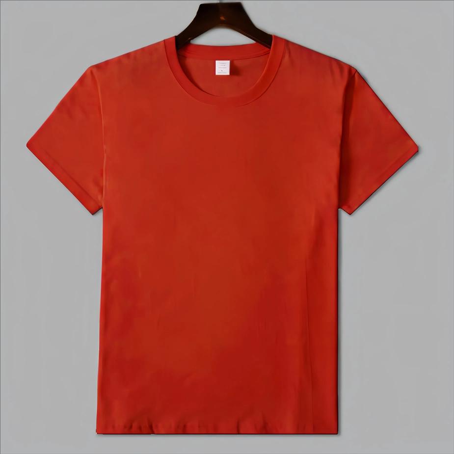 

Мужская футболка из чистого хлопка Мужская Мужская Однотонная С коротким рукавом Хлопок пенье Круглый вырез Утолщенная S красный