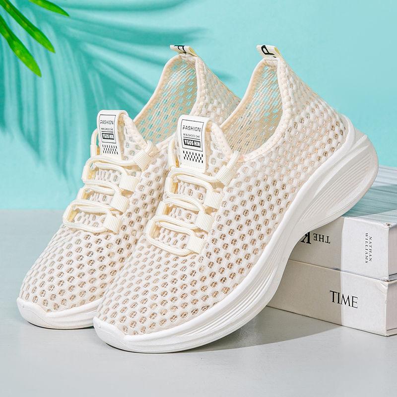 

Спортивная обувь для женщин, летняя сетчатая обувь, с глубоким вырезом, с плоским дном, противоскользящая, сетка для бега, легкая и дышащая 37