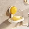 2PCS/SET Wall Mounted Rotating Installation Soap Box Detachable Plastic Soap Holder Anti-slip Punch Free