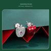 Yinziyun Asymmetrical Christmas Apple Earrings: S925 Sterling Silver Lucky Red Apple Studs