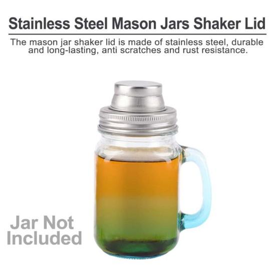 Mason Jar Shaker Lids Stainless Steel Seasoning Shaker Tops for Sugar