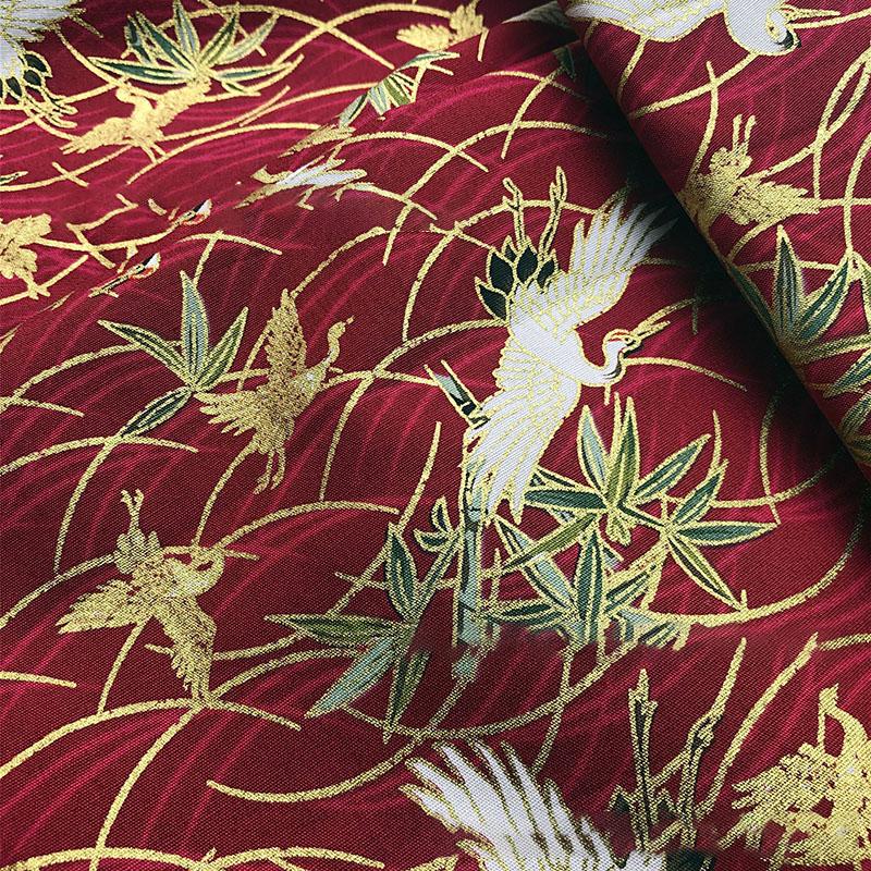 100*148 ס"מ בד מודפס בסגנון יפני מנוף פופלין ברונזינג מנוף בד ענן ל-DIY תפירת טלאים קימונו צ'ונגסאם