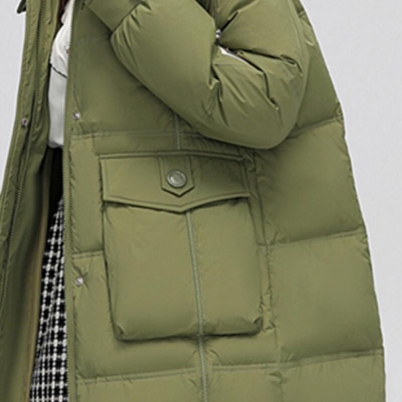 Women's Mid-Length Detachable Hood Down Jacket