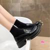 British style small leather shoes women's summer new super fire fashion versatile thick sole square head retro