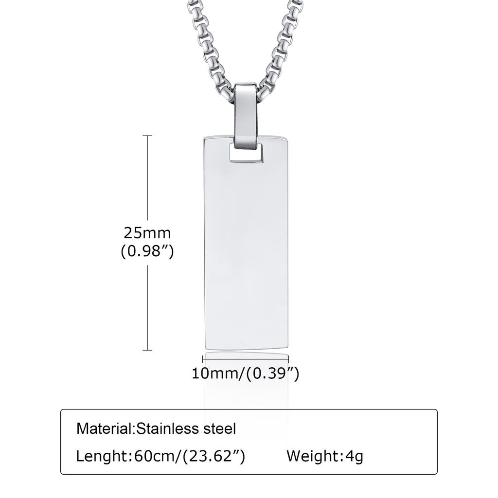 Men's Initial Vertical Bar Necklaces,Waterproof Stainless Steel Plain Geometric Pendant Collar,Personalize Custom Gifts Jewelry