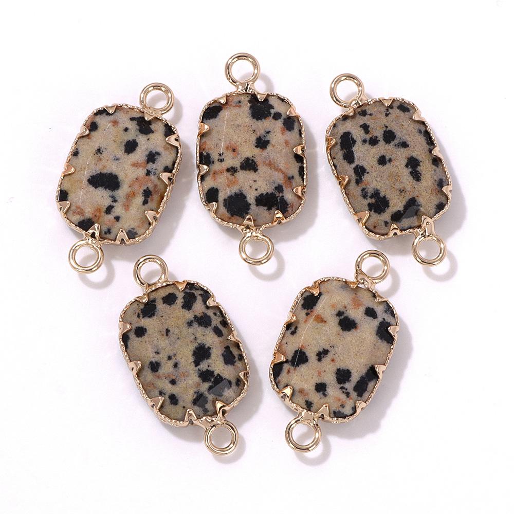 2pcs Natural Stone Pendant Quartz Lapis Chalcedony Amethysts Tiger Eye Stone Connector Charm For Making Necklace Bracelet