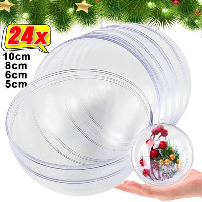 Christmas Transparent Balls Hanging Pendants For Xmas Tree Plastic Hollow Ball Ornaments Wedding Party Home Decoration Supplies