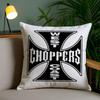 W-West Coast C-Choppers Cushion Cover Plush Fabric Soft Double-Sided Printed Sofa Pillow Case Colorfast Home Decor Gift