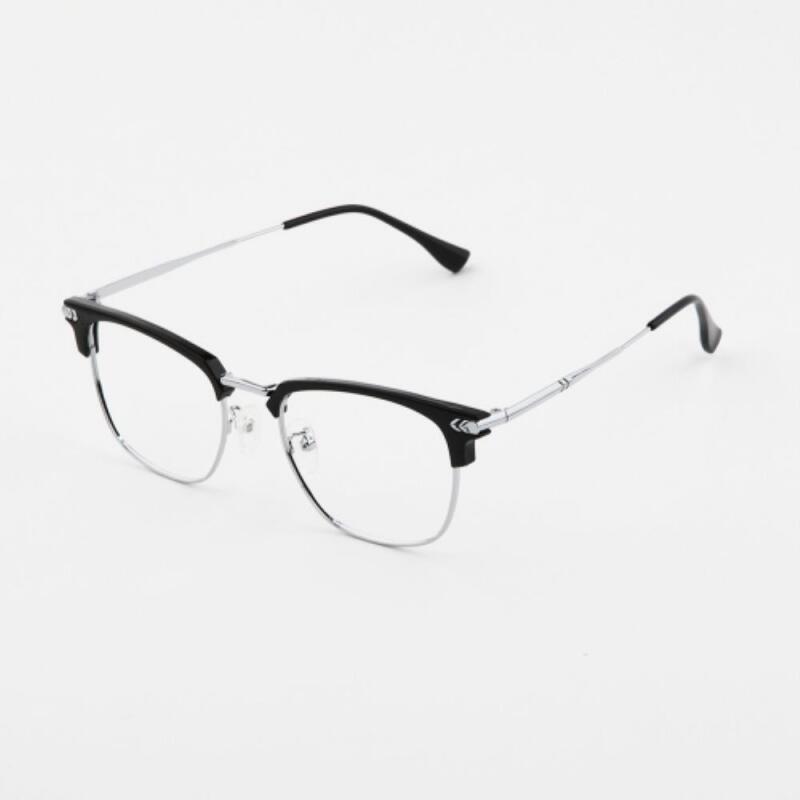 Men s and Women s Couple Semi-Metal Frame Fashion Glasses Frame G1178_Black Gold