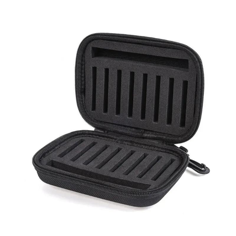 Portabale Fly Fishing Lure Spinner Spoon Bait Black Storage Box Professional 16 Slots Hard EVA Storage Case Container Bag