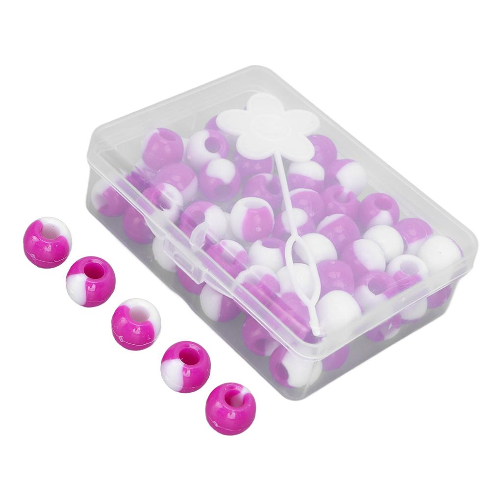 74pcs Round Hair Beads DIY Plastic Crochet Braid Wig Accessories Braid Dreadlock Beads Hair