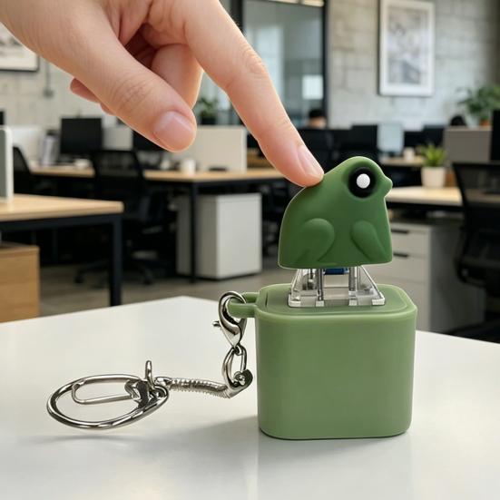 Frog Croaking Fidget Toy with Light & Sound Rechargeable Keyboard Fidget Toy Portable Anxiety Relief Fidget Keychain Sensory Decompression Gadget