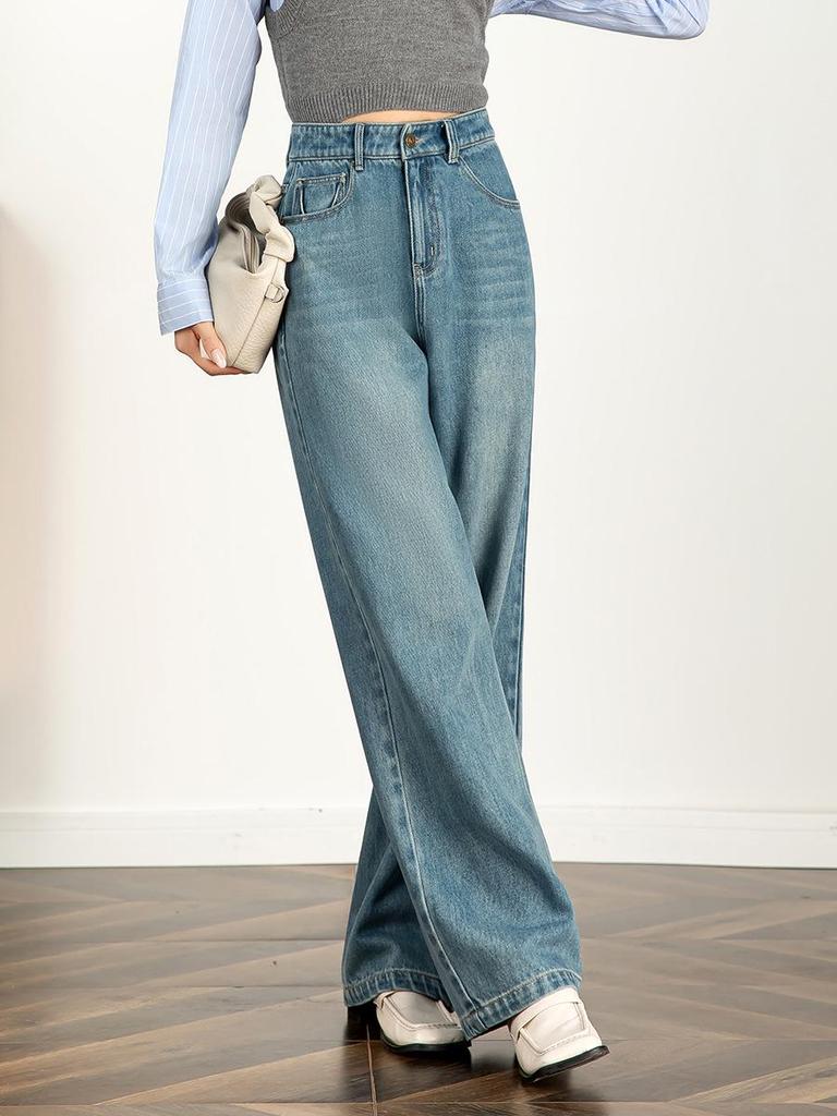 Big Cow Creative Women's 2026 High Waist Wide Leg Jeans - Straight Floor-Length Pants