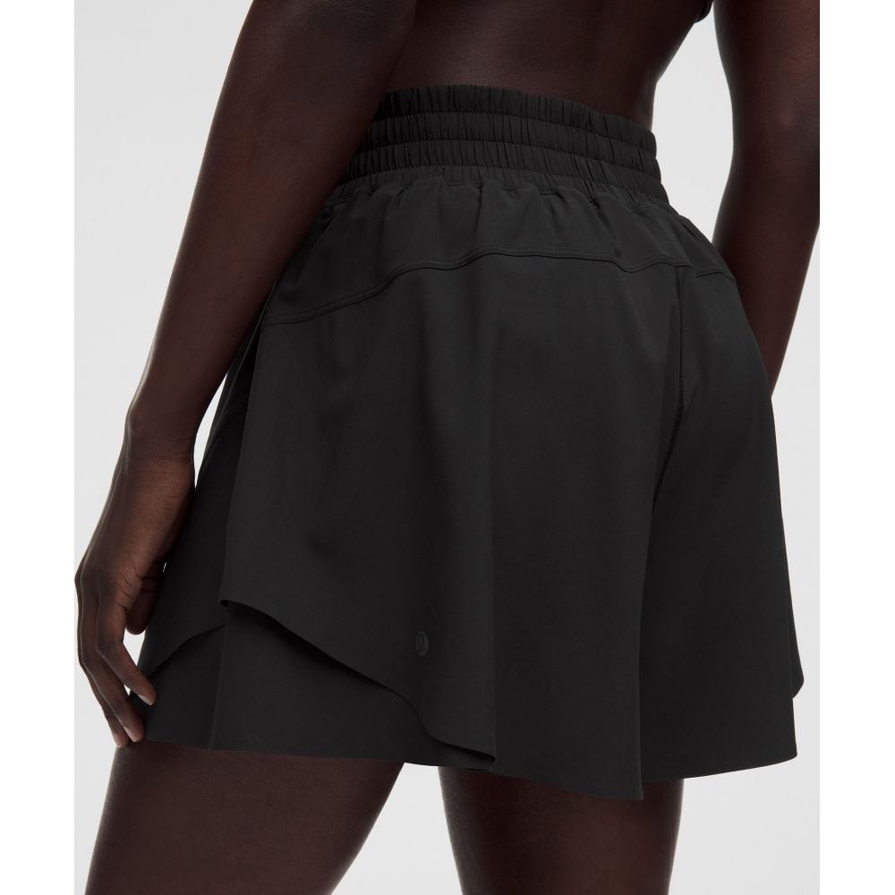 Lullulemon Shake It Out High-Rise Running Shorts 4-Inch Blk