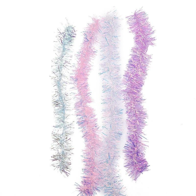 2M Weihnachtsdekoration Farbband Weihnachtsbaumspitze Ornamente Rosa Und Bunt Neujahr 2026 DIY Party Deko Zubehör