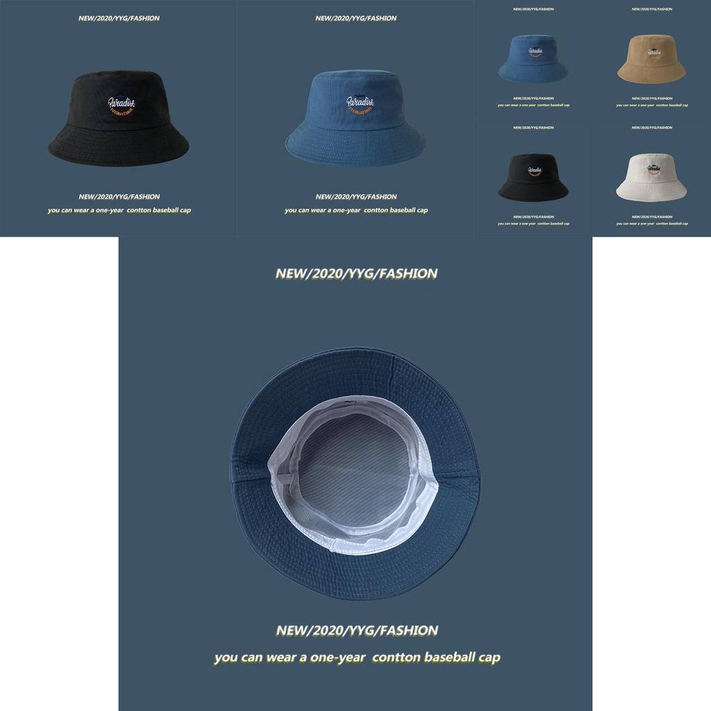 Trendiger Baumwoll-Bucket-Hat mit Hai-Stickerei für Männer und Frauen Sonnenschutz