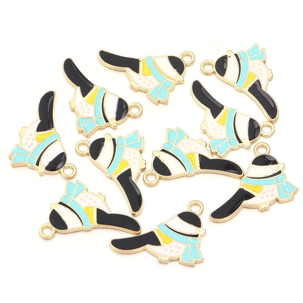 10Pcs Alloy Bird Series Charms Color Cute Dripping Oil Pendant Bead DIY Bracelet Necklace Keychain Jewelry Making Accessories