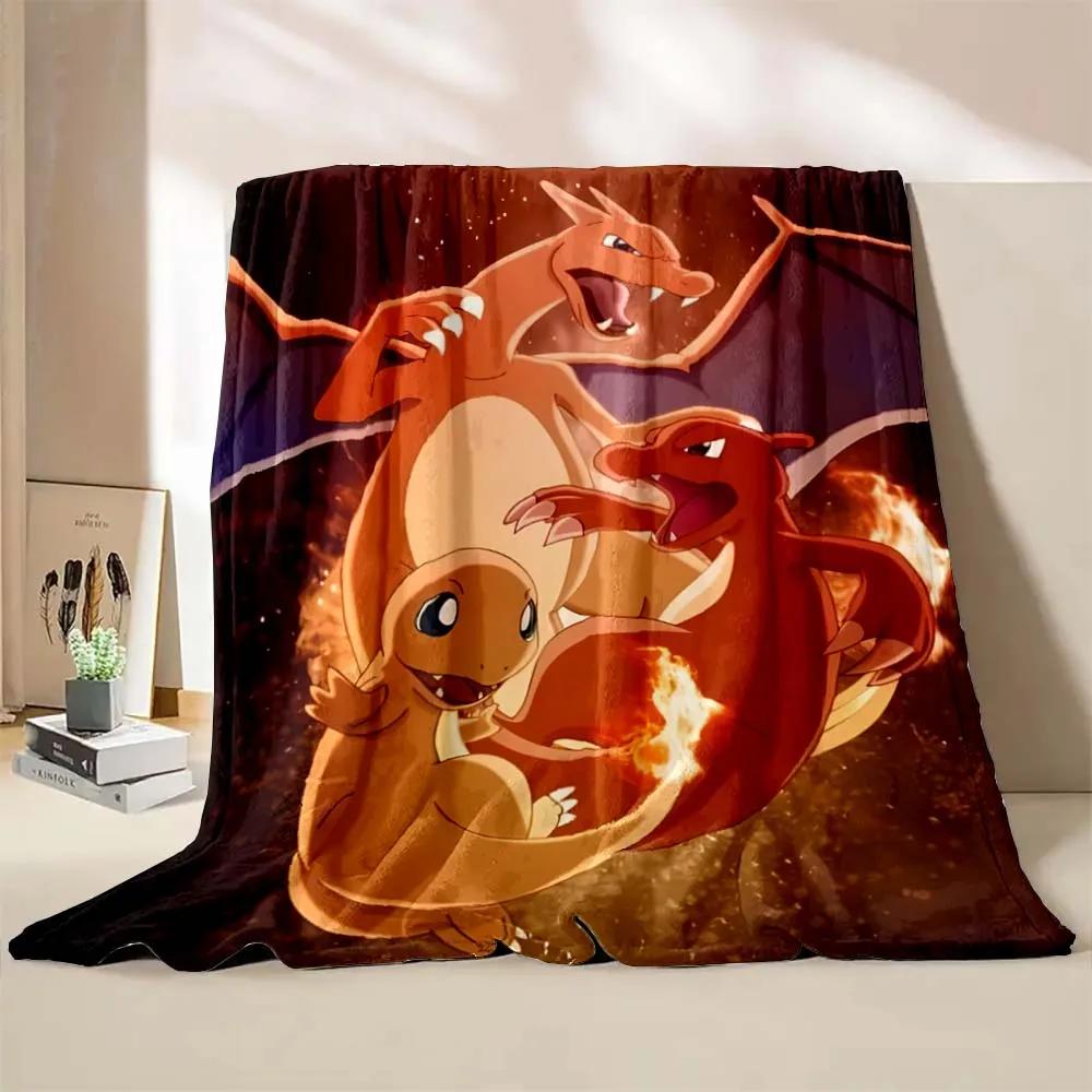 Charizard Dracaufeu Stampa Cartone Animato Coperta Bambini Adulti Coperta Morbida Calda Biancheria da Letto per Letto Divano Coperta da Viaggio