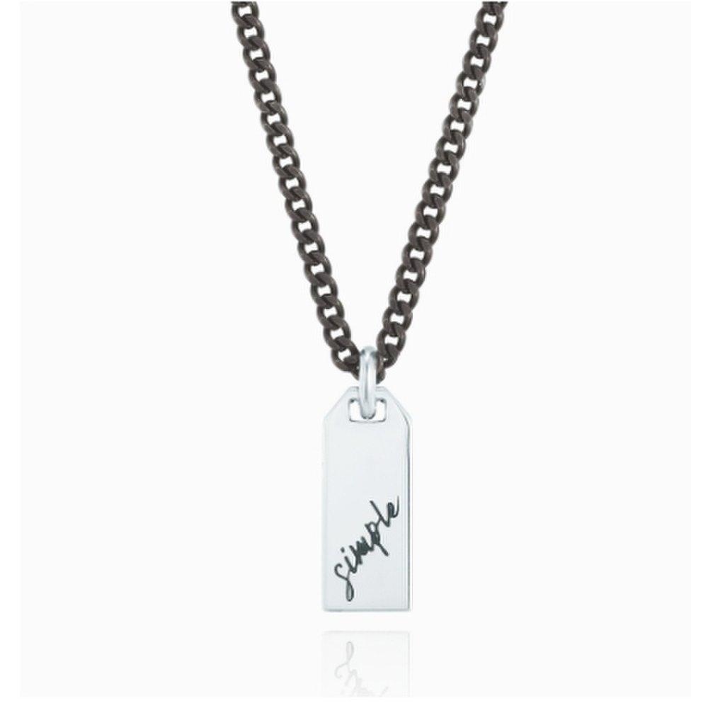 Black-plated bar necklace Llns21017S_S