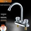 Copper Dual-Handle Basin Faucet