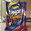 Colombia Football Printed Flannel Blanket Skin Friendly Warm Decorative Throw for Indoor Couch Bed Daily Use