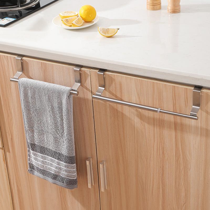 Punch-Free 430 Stainless Steel Towel Rack for Kitchen and Bathroom Doors