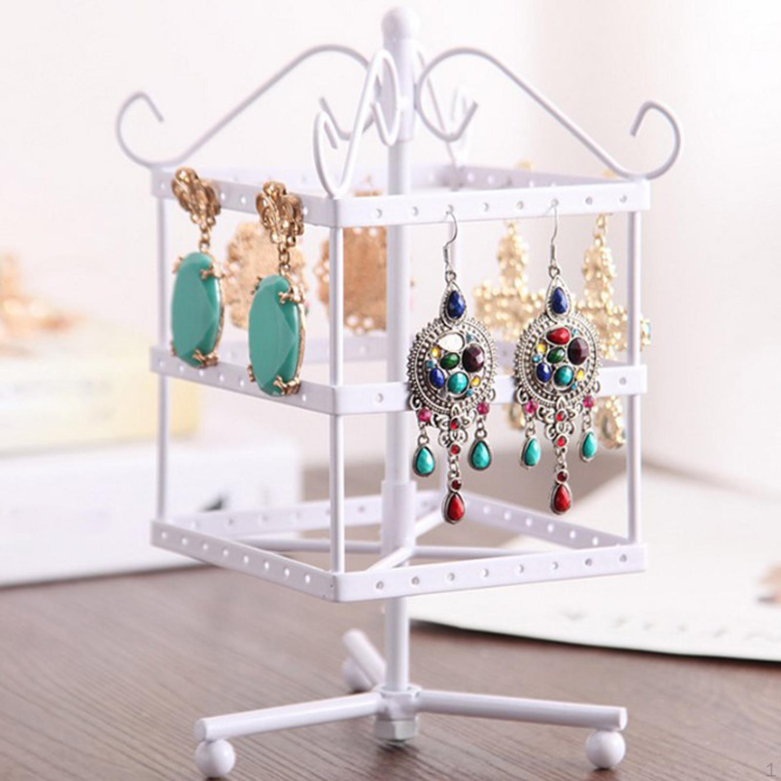 

3-х уровневая железная стойка для сережек, модная многоцелевая подставка для ювелирных изделий для рабочего стола белый