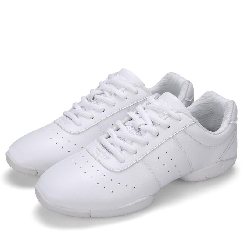 Unisex Children's Non-Slip Soft-Soled White Aerobics and Cheerleading Shoes for Dance, Gymnastics, and Competitions