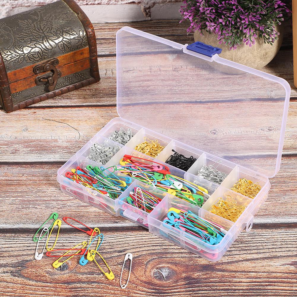 500Pcs Color Safety Pins Multicolor MultiSpecification Boxed Set Pin Tag Accessories