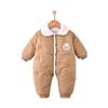 Cartoon Bear Fleece Baby Bodysuit - Warm Winter Outdoor Wear for Newborns