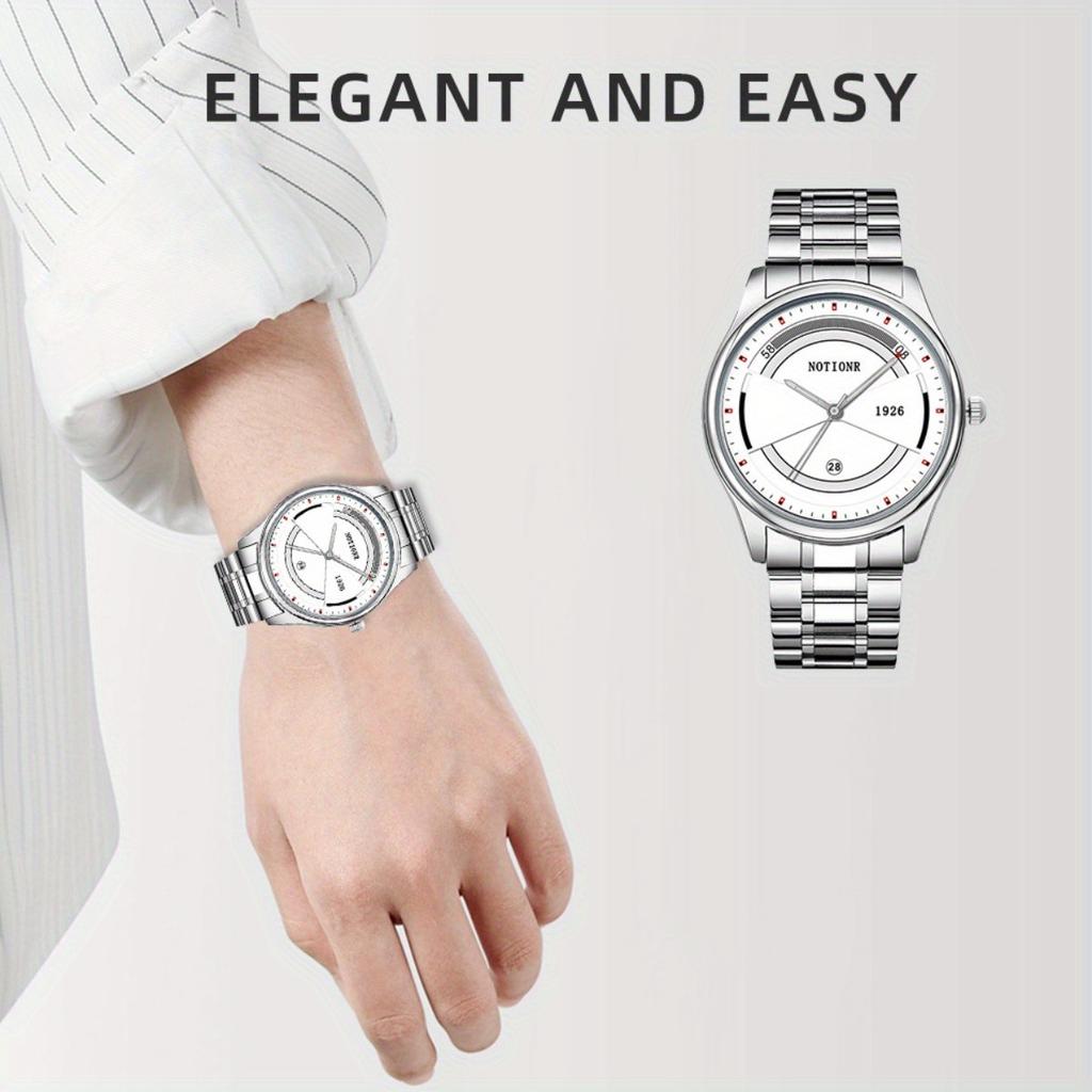 Men'S Stainless Steel Watch, Casual Simple Men'S Quartz Watch