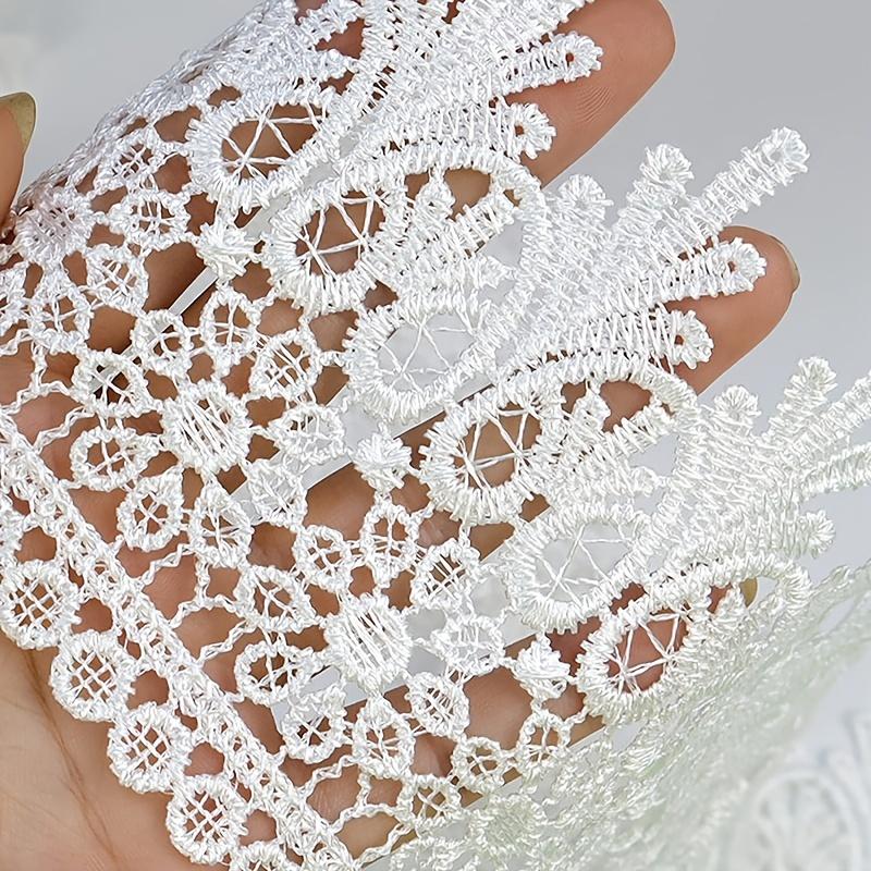 3 Yards White Hollow Lace Ribbon for Clothes Dress Sofa Decor DIY Sewing Craft