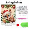 Frameless Pearl Bead Art Kit Adorable Reindeer DIY Shiny Canvas Painting Creative Gift for Craft Lovers Home Wall Decor