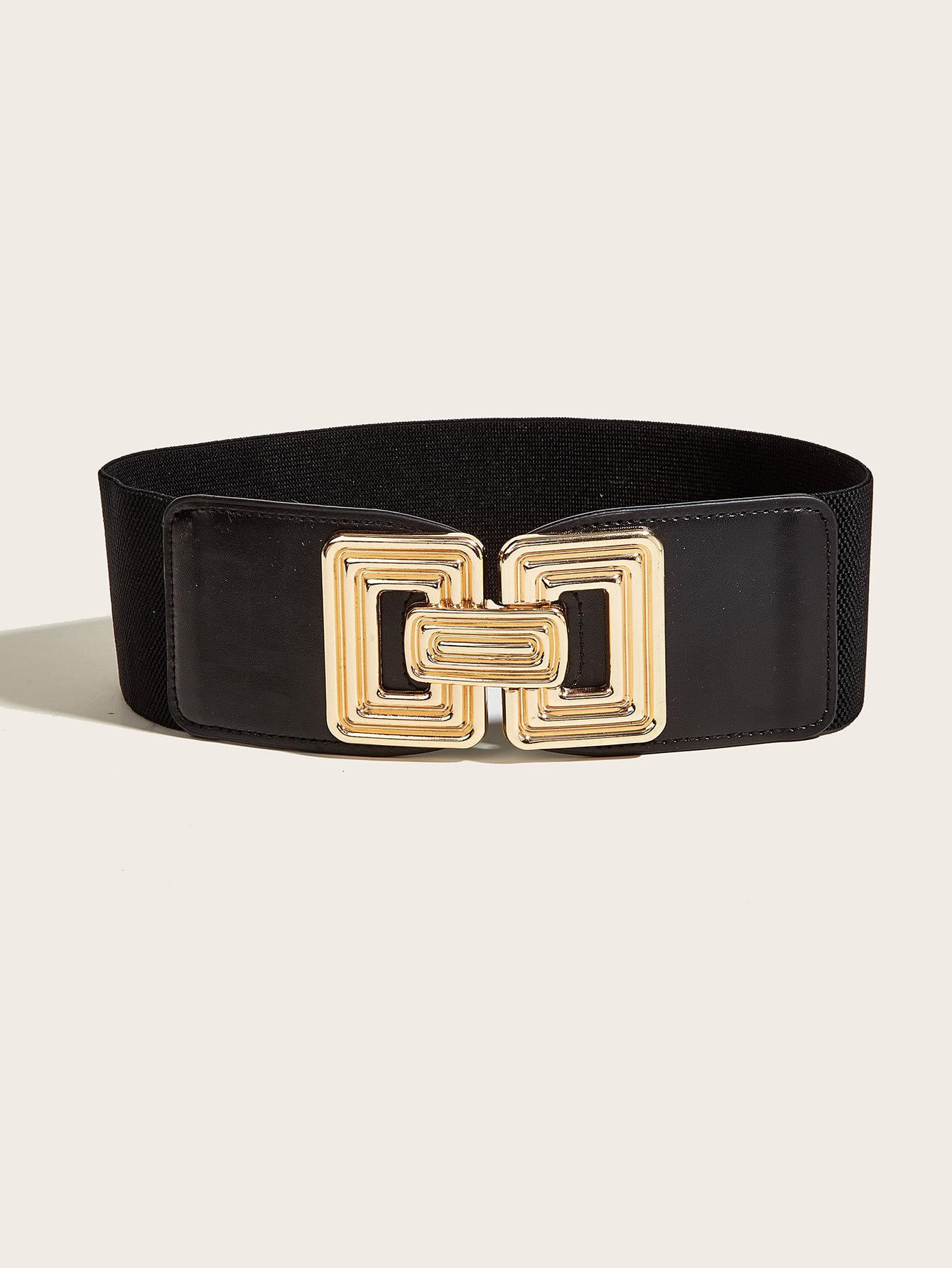 

Стиль Европейский Современный Пряжка из Сплава Широкий Пояс Для Женщин Эластичная Посадка на Талии